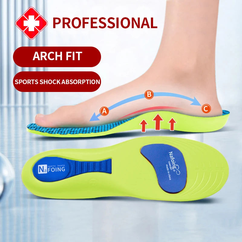 Orthopedic Insoles with Arch Support for Plantar Fasciitis | Shock Absorbing Sports Shoe Inserts for Men & Women